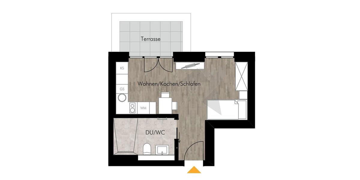 Erdgeschoßwohnung Chemnitz Rabenstein - 1 Zimmer, 30 m&sup2;, 372&euro; | Angebot:23393157