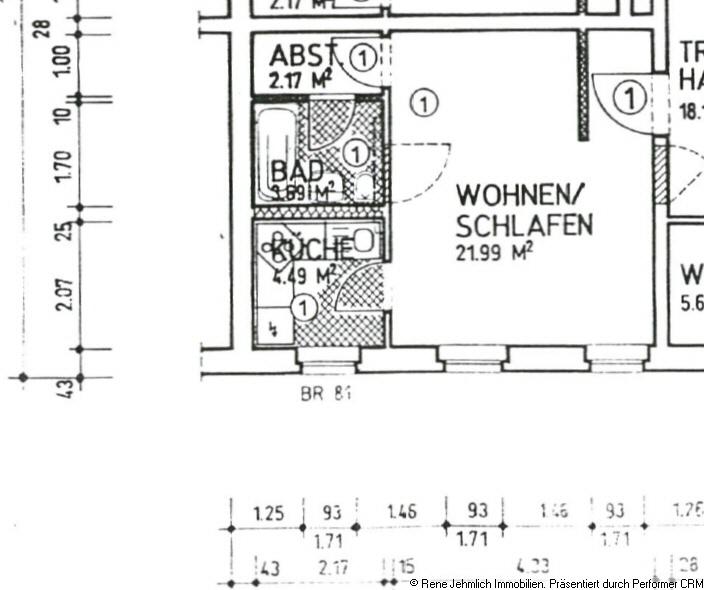 Erdgeschoßwohnung Chemnitz Bernsdorf - 1 Zimmer, 32 m&sup2;, 192&euro; | Angebot:26263489