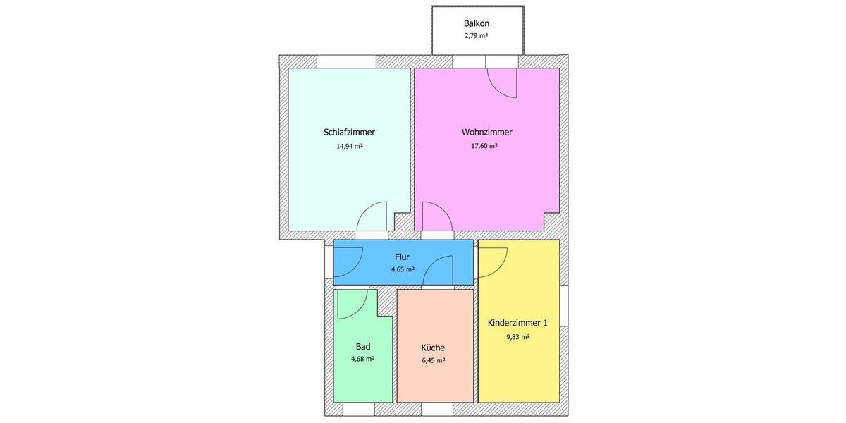 Etagenwohnung Hainichen - 3 Zimmer, 59 m&sup2;, 361&euro; | Angebot:26310473