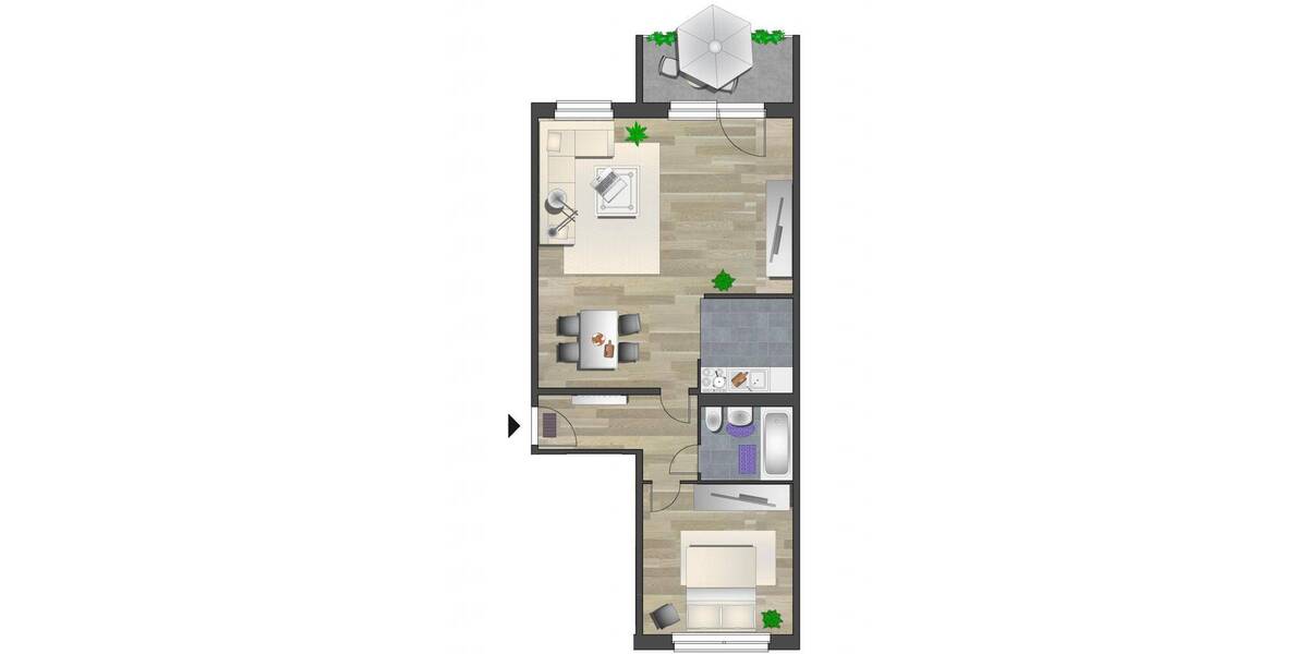 Etagenwohnung Chemnitz Kappel - 2 Zimmer, 51 m&sup2;, 360&euro; | Angebot:26686349