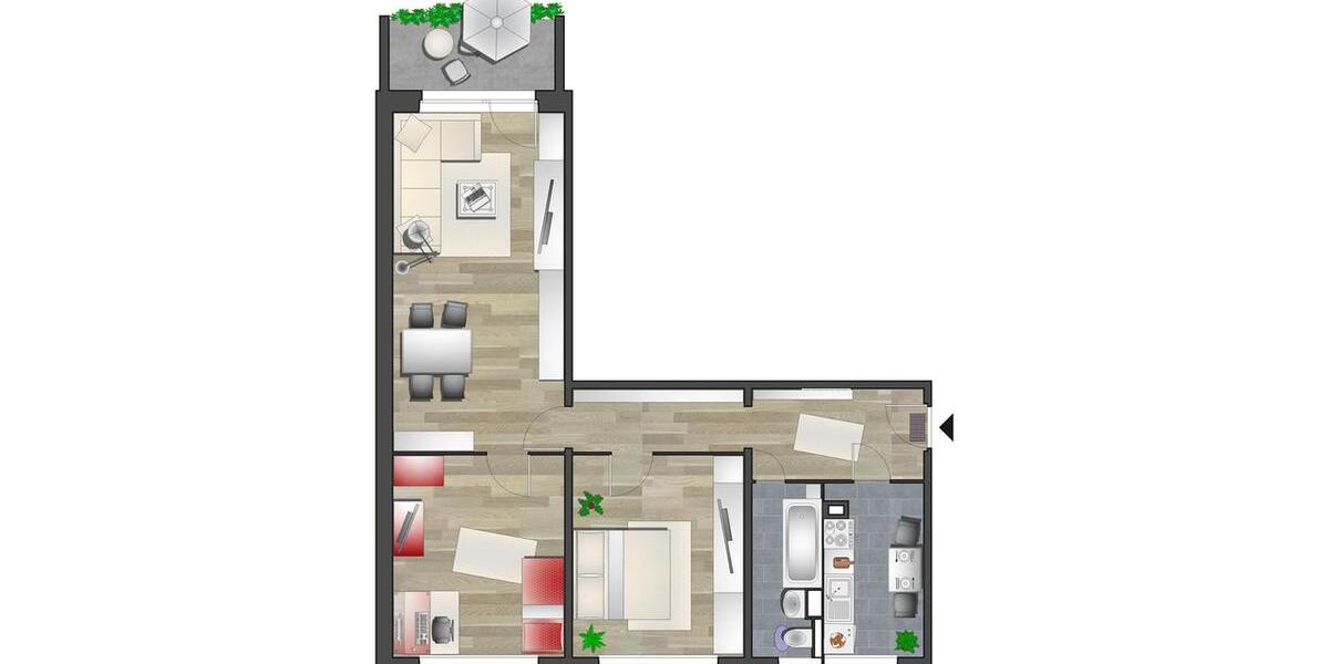 Etagenwohnung Chemnitz Hilbersdorf - 3 Zimmer, 71 m&sup2;, 441&euro; | Angebot:26681263