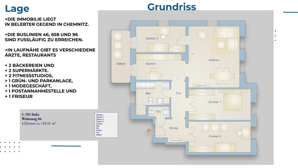 Etagenwohnung Wittgensdorf Wittgensdorf - 4 Zimmer, 110 m&sup2;, 1.216&euro; | Angebot:26141106