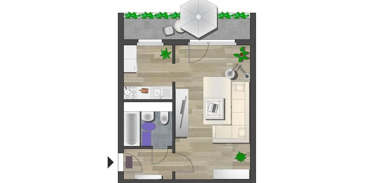 Etagenwohnung Chemnitz Kapellenberg - 1 Zimmer, 36 m&sup2;, 266&euro; | Angebot:25519096