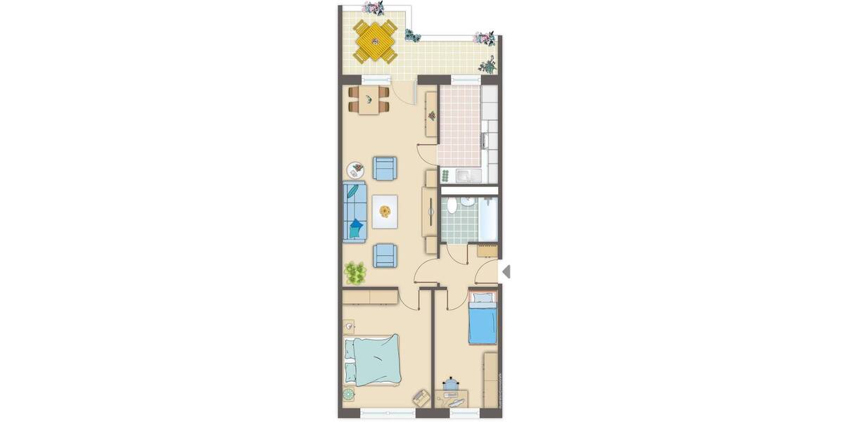 Etagenwohnung Chemnitz Markersdorf - 3 Zimmer, 71 m&sup2;, 360&euro; | Angebot:26190128
