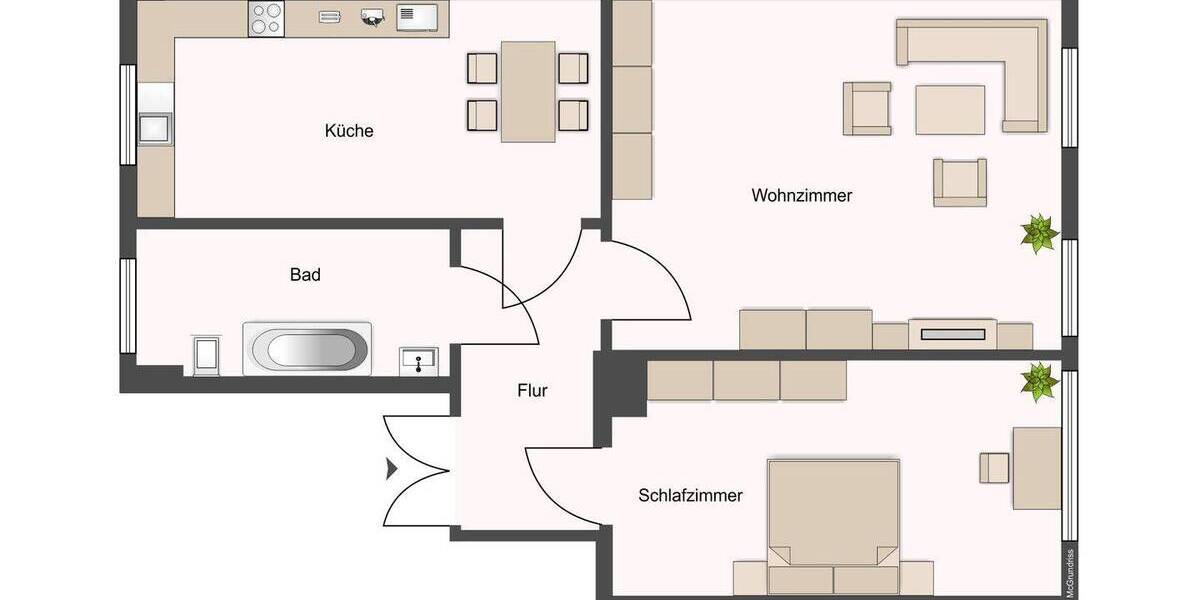 Etagenwohnung Chemnitz Ebersdorf - 2 Zimmer, 55 m&sup2;, 325&euro; | Angebot:26189657