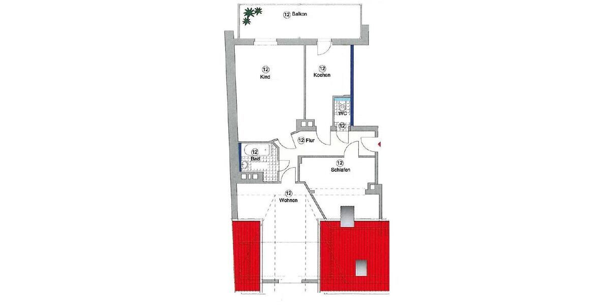 Dachgeschoßwohnung Chemnitz Kapellenberg - 3 Zimmer, 84 m&sup2;, 630&euro; | Angebot:26247894