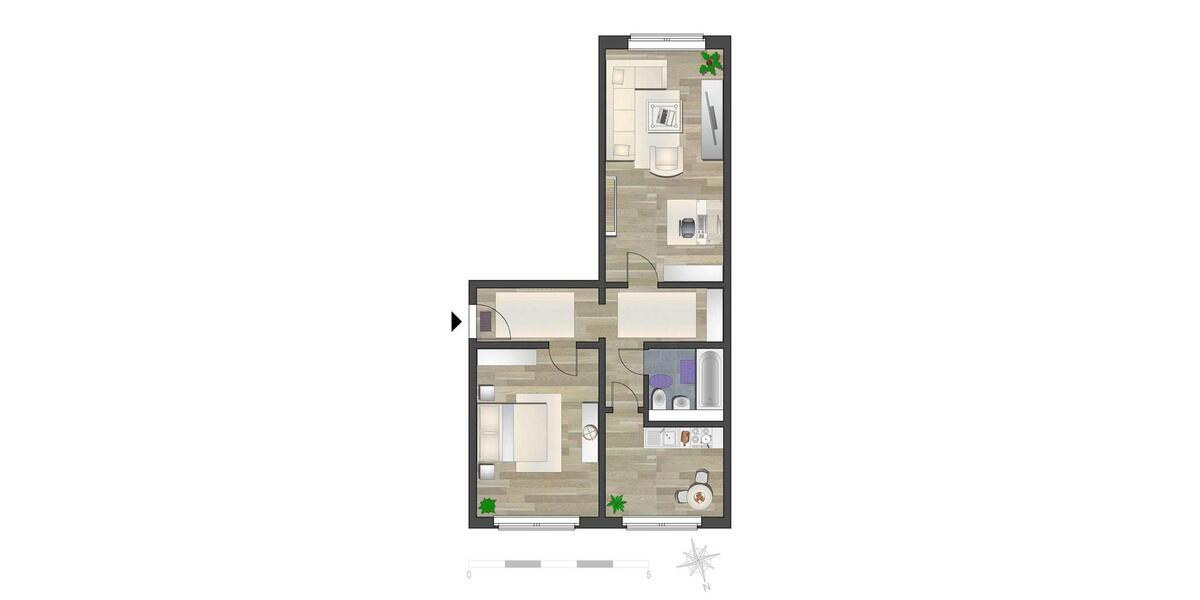 Etagenwohnung Chemnitz Altendorf - 2 Zimmer, 59 m&sup2;, 324&euro; | Angebot:26682254