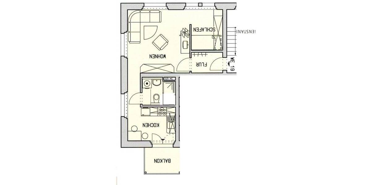 Etagenwohnung Chemnitz Lutherviertel - 1 Zimmer, 43 m&sup2;, 270&euro; | Angebot:26806949