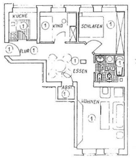 Etagenwohnung Chemnitz Altendorf - 3 Zimmer, 63 m&sup2;, 275&euro; | Angebot:26825696