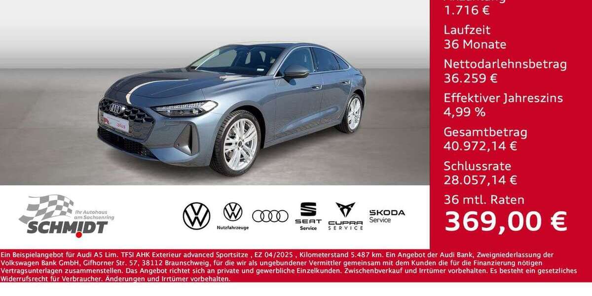 Audi A5 5.487 km 37.975 &euro; Bernsdorf OT Hermsdorf 09337