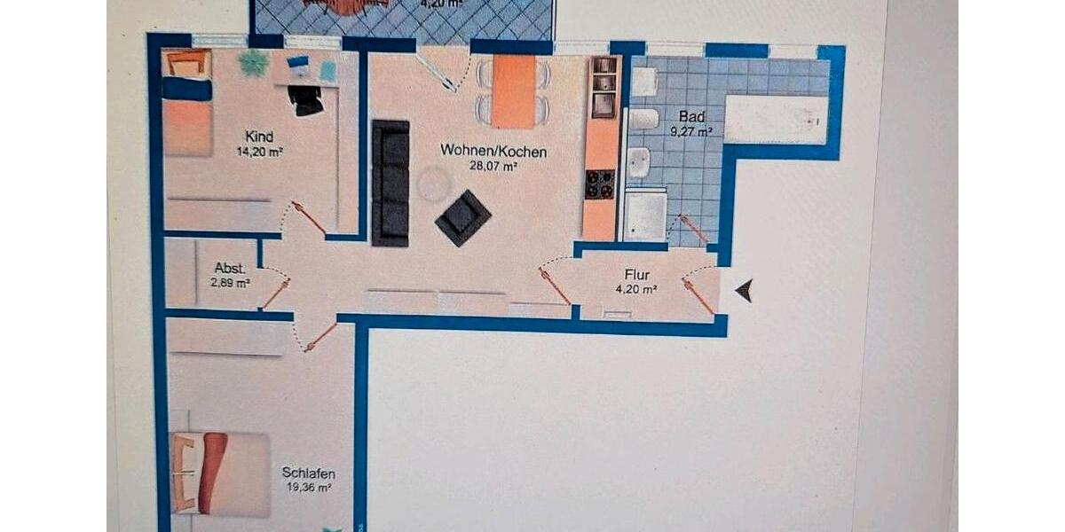 Etagenwohnung Chemnitz Altendorf - 3 Zimmer, 80 m&sup2;, 530&euro; | Angebot:26464991