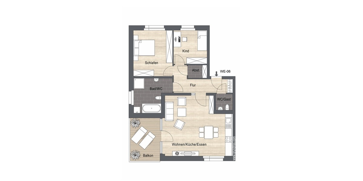 Erstbezug! Moderne 3-Zimmerwohnung mit Garagenstellplatz! - Etagenwohnung Hartmannsdorf | Angebot:27212829