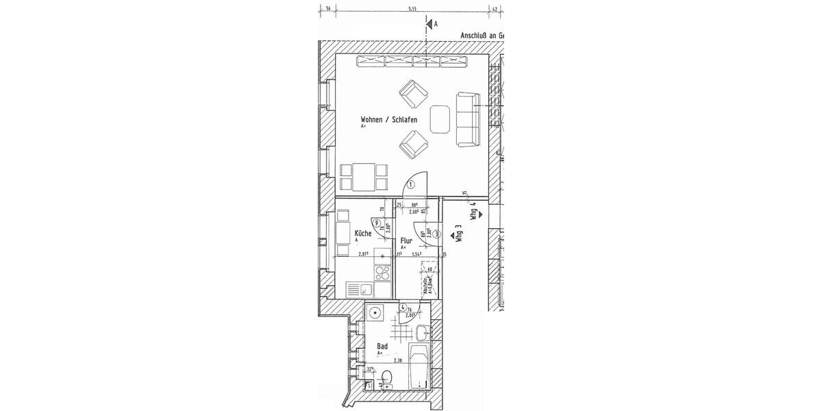 Erdgeschoßwohnung Chemnitz Hilbersdorf - 1 Zimmer, 48 m&sup2;, 235&euro; | Angebot:26019028