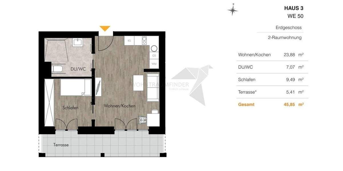 + Neujahrsangebot + Stylisch & barrierefrei - Erstbezug am Kulturpalast: 2 Zimmer mit EBK & Terrasse 2 zimmer