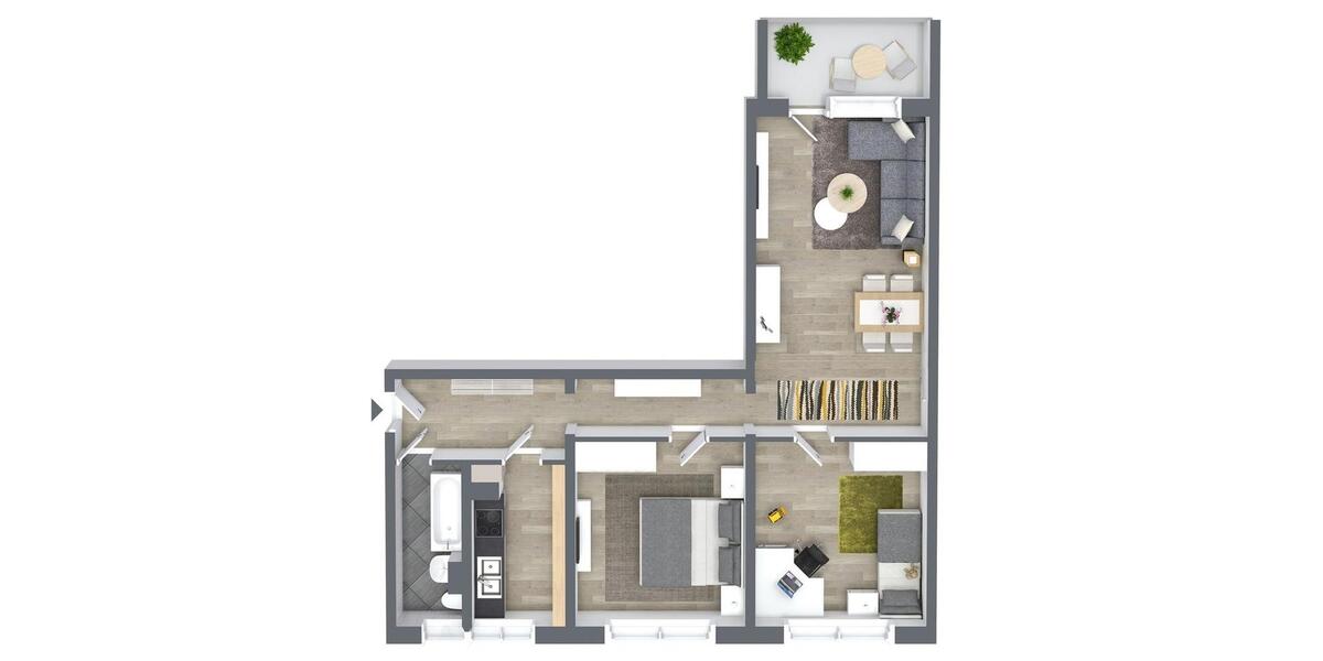 Etagenwohnung Chemnitz Hilbersdorf - 3 Zimmer, 70 m&sup2;, 443&euro; | Angebot:26681267
