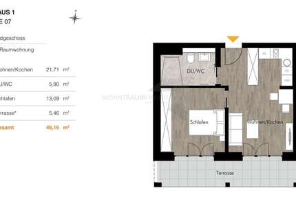 Wohnung Chemnitz Rabenstein - 2 Zimmer, 46 m&sup2;, 658&euro; | Angebot:25197824
