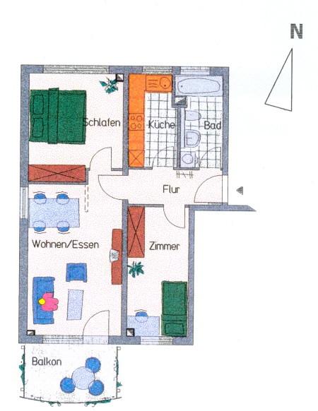 Dachgeschoßwohnung Chemnitz Rabenstein - 3 Zimmer, 61 m&sup2;, 461&euro; | Angebot:26247901