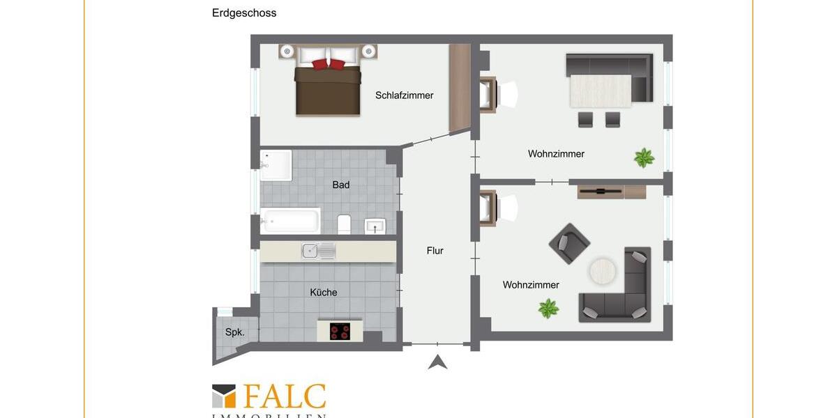 Erdgeschoßwohnung Chemnitz Altendorf - 3 Zimmer, 62 m&sup2;, 340&euro; | Angebot:12741723