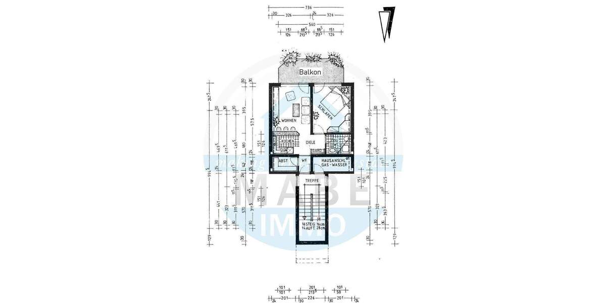 Etagenwohnung Gersdorf - 2 Zimmer, 44 m&sup2;, 260&euro; | Angebot:26796495
