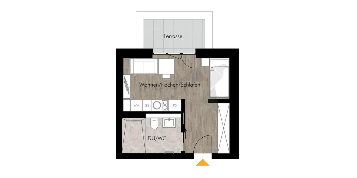 Erdgeschoßwohnung Chemnitz Rabenstein - 1 Zimmer, 28 m&sup2;, 353&euro; | Angebot:23422688
