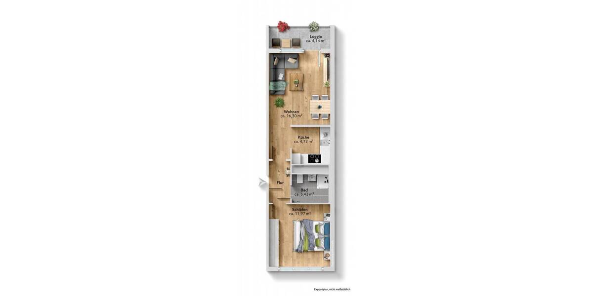 Etagenwohnung Chemnitz Kappel - 2 Zimmer, 41 m&sup2;, 239&euro; | Angebot:26912691