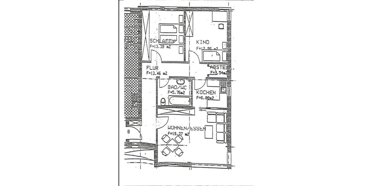 Etagenwohnung Brand-Erbisdorf Erbisdorf - 3 Zimmer, 80 m&sup2;, 440&euro; | Angebot:25987671