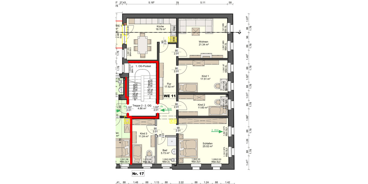 Etagenwohnung Chemnitz Zentrum - 5 Zimmer, 131 m&sup2;, 1.184&euro; | Angebot:26596264