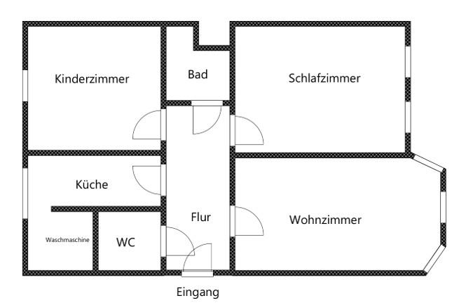Etagenwohnung Chemnitz Kapellenberg - 3 Zimmer, 84 m&sup2;, 480&euro; | Angebot:26562183