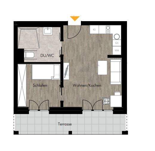 Etagenwohnung Chemnitz Rabenstein - 2 Zimmer, 45 m&sup2;, 654&euro; | Angebot:24450912