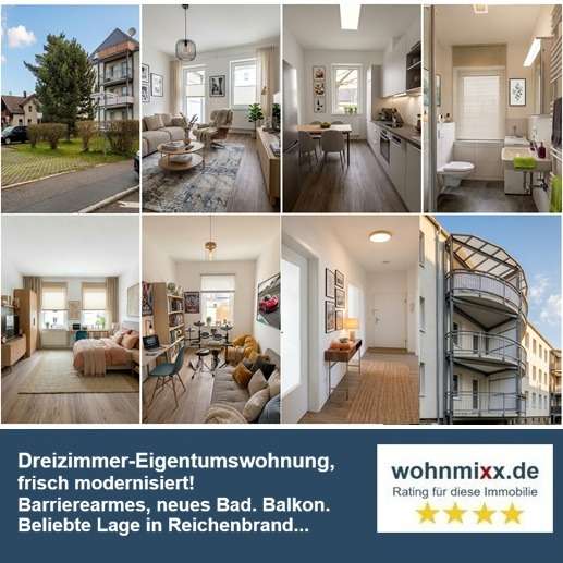 Etagenwohnung Chemnitz Reichenbrand - 3 Zimmer, 69 m&sup2;, 125.000&euro; | Angebot:26299887