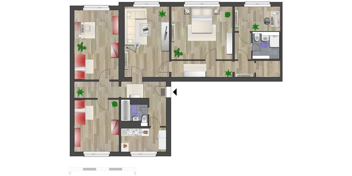 Etagenwohnung Chemnitz Zentrum - 5 Zimmer, 114 m&sup2;, 660&euro; | Angebot:26879873