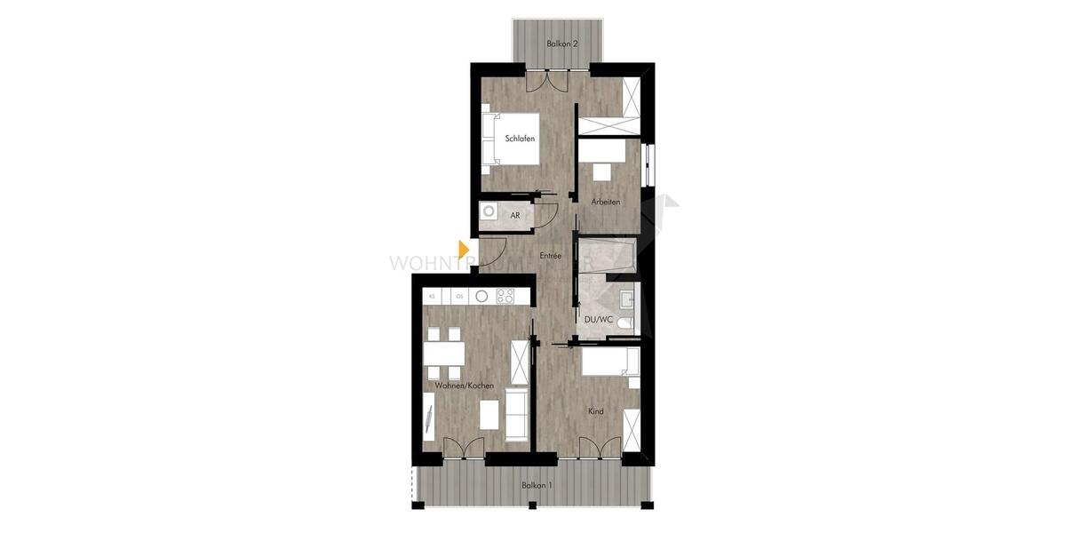 Etagenwohnung Chemnitz Rabenstein - 4 Zimmer, 83 m&sup2;, 1.268&euro; | Angebot:23392200