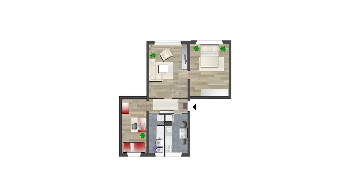 Erdgeschoßwohnung Chemnitz Adelsberg - 3 Zimmer, 56 m&sup2;, 282&euro; | Angebot:26429560