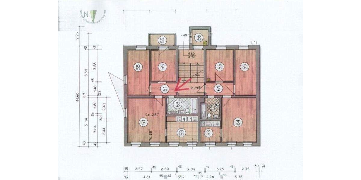 Etagenwohnung Chemnitz Schönau - 3 Zimmer, 69 m&sup2;, 420&euro; | Angebot:25662574