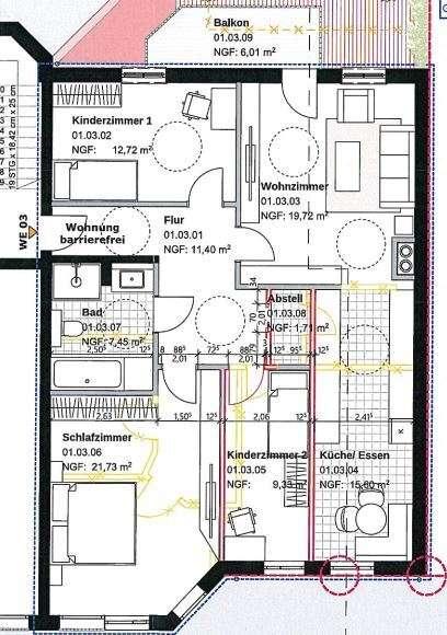 Etagenwohnung Chemnitz Hilbersdorf - 4 Zimmer, 109 m&sup2;, 709&euro; | Angebot:25052994
