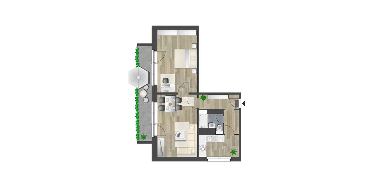 Etagenwohnung Chemnitz Zentrum - 2 Zimmer, 56 m&sup2;, 365&euro; | Angebot:26929891