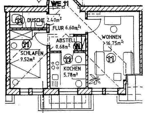 Etagenwohnung Chemnitz Sonnenberg - 2 Zimmer, 42 m&sup2;, 45.000&euro; | Angebot:26805602