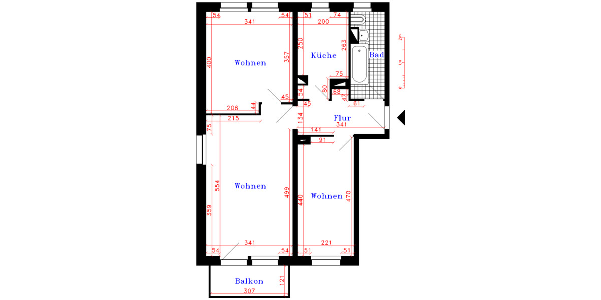 3-Raumwohnung mit Balkon bzw. 5-Raum Etagenwohnung mit 116 m² 3 zimmer