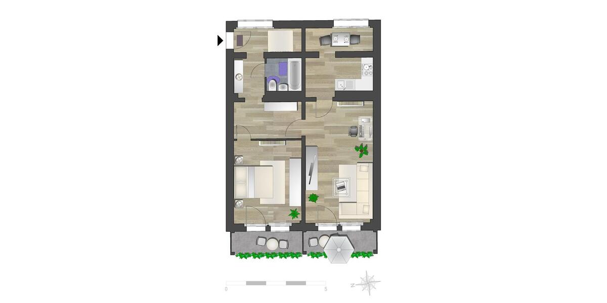 Großzügige 2-Raum-Wohnung mit Balkon 2 zimmer