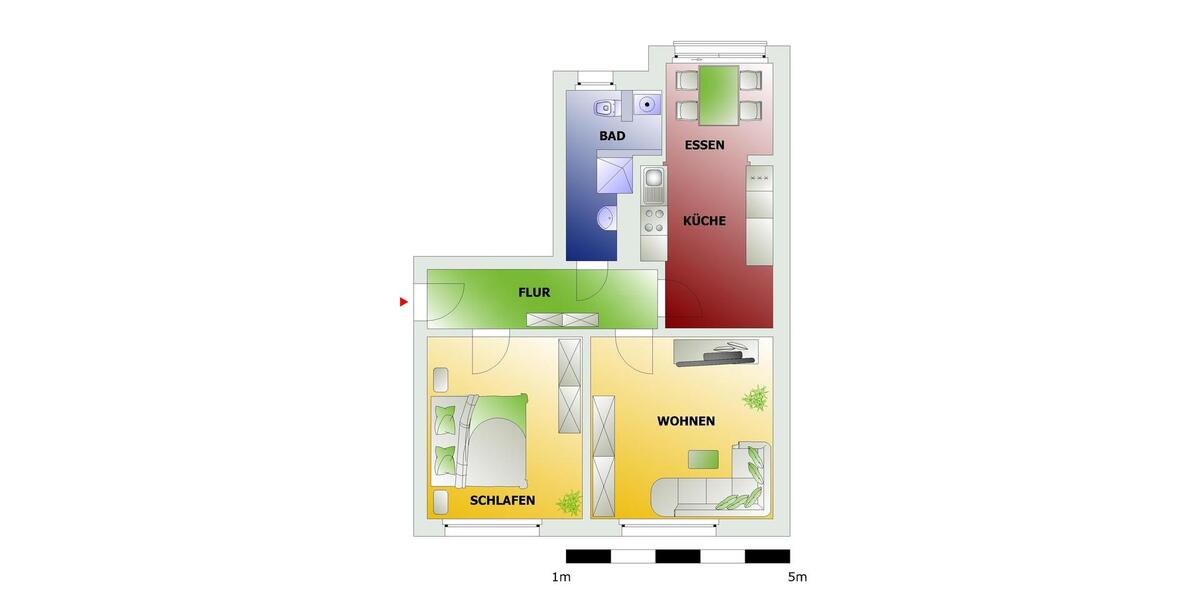 Erdgeschoßwohnung Chemnitz Helbersdorf - 2 Zimmer, 58 m&sup2;, 357&euro; | Angebot:26701488