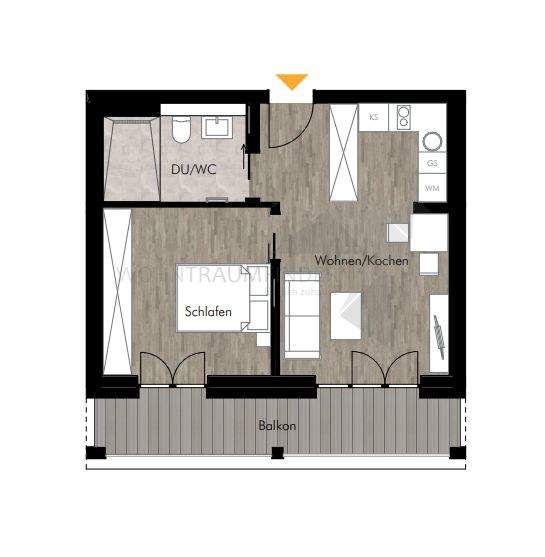 ! Neujahrsangebot ! Licht, Lage, Lebensqualität - 2-Raum-Whg. am Pelzmühlenteich mit EBK & Südbalkon 2 zimmer