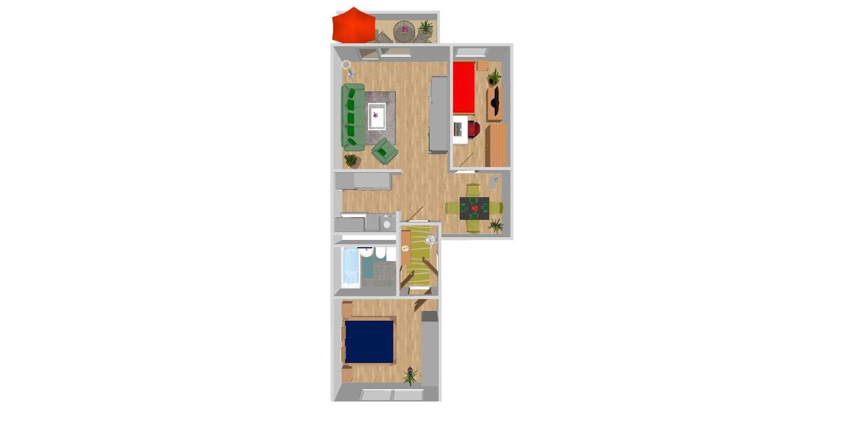 Etagenwohnung Chemnitz Klaffenbach - 3 Zimmer, 56 m&sup2;, 329&euro; | Angebot:26613475