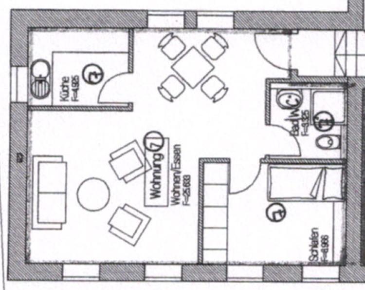 Etagenwohnung Chemnitz Wittgensdorf - 2 Zimmer, 43 m&sup2;, 300&euro; | Angebot:26338026