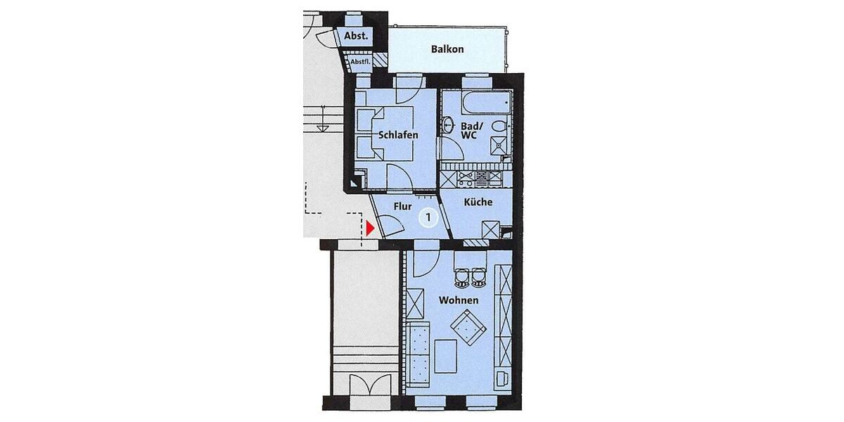 Kleines Appartement mit großem Balkon ab sofort für Eigennutzer frei! 2 zimmer