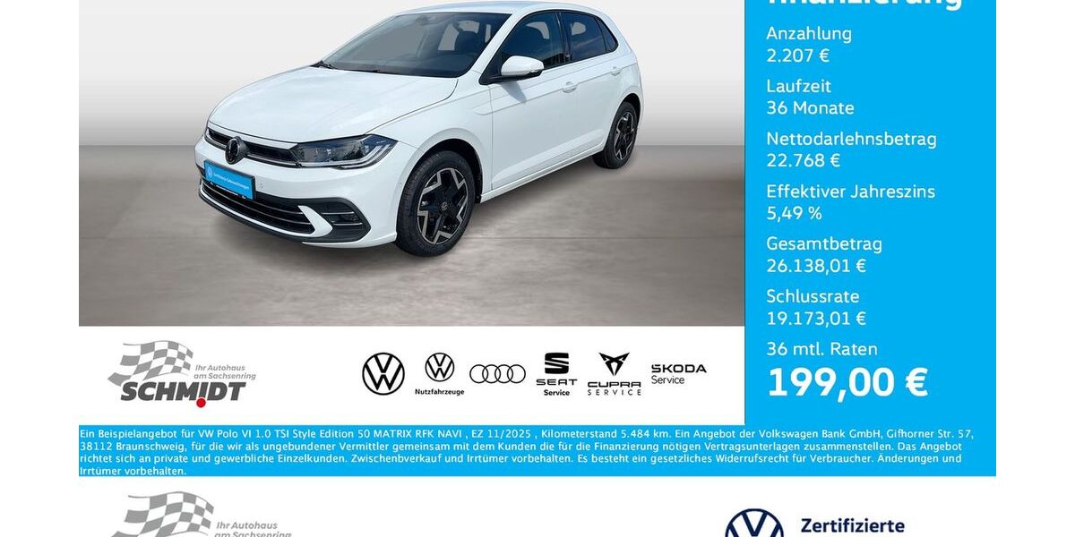 VW Polo 5.484 km 24.975 &euro; Bernsdorf 09337