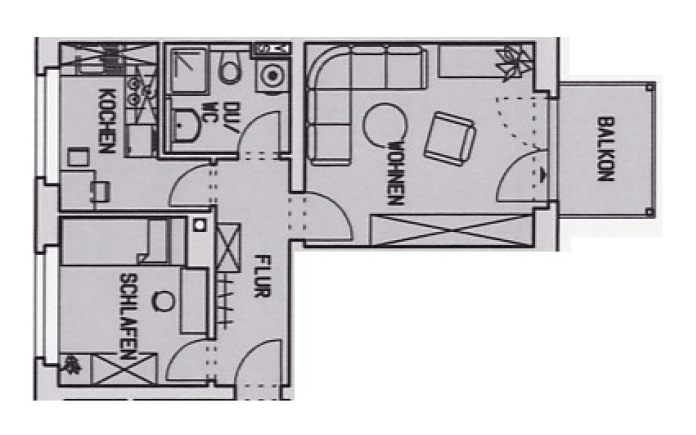 Etagenwohnung Chemnitz Lutherviertel - 2 Zimmer, 43 m&sup2;, 280&euro; | Angebot:26528703