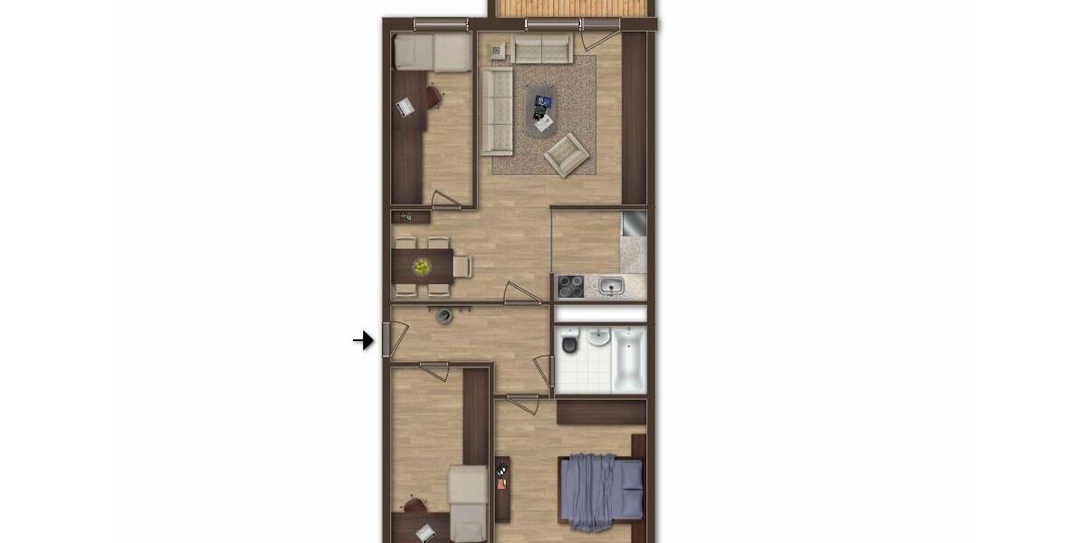 Etagenwohnung Chemnitz Helbersdorf - 4 Zimmer, 70 m&sup2;, 400&euro; | Angebot:26586582