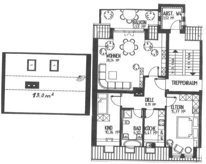 Maisonettenwohnung Chemnitz Altendorf - 4 Zimmer, 90 m&sup2;, 441&euro; | Angebot:25376889