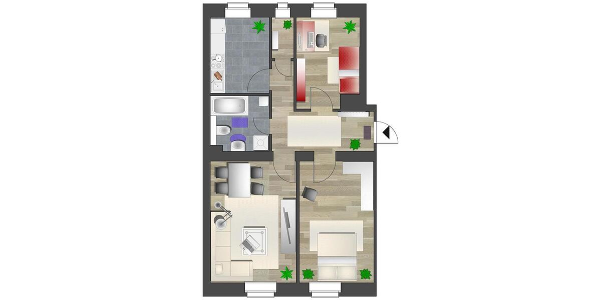 Etagenwohnung Chemnitz Kapellenberg - 3 Zimmer, 69 m&sup2;, 380&euro; | Angebot:26682189