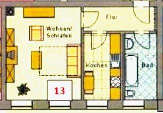Etagenwohnung Chemnitz Hilbersdorf - 1 Zimmer, 43 m&sup2;, 39.500&euro; | Angebot:27257967